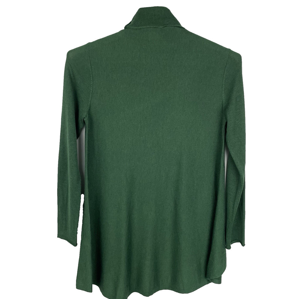 Eileen Fisher Merino Wool Turtleneck Tunic Sweater Size XS Forest Green Casual - Picture 2 of 10